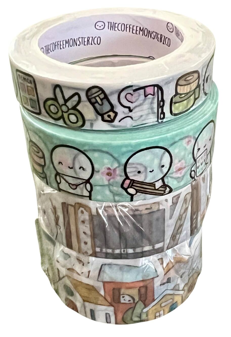 The Coffee Monsterz Co. TCMC Bundle Lot of 4 NEW Washi Tapes